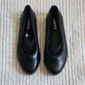 Torrid Black Flats with Crisscross Detail